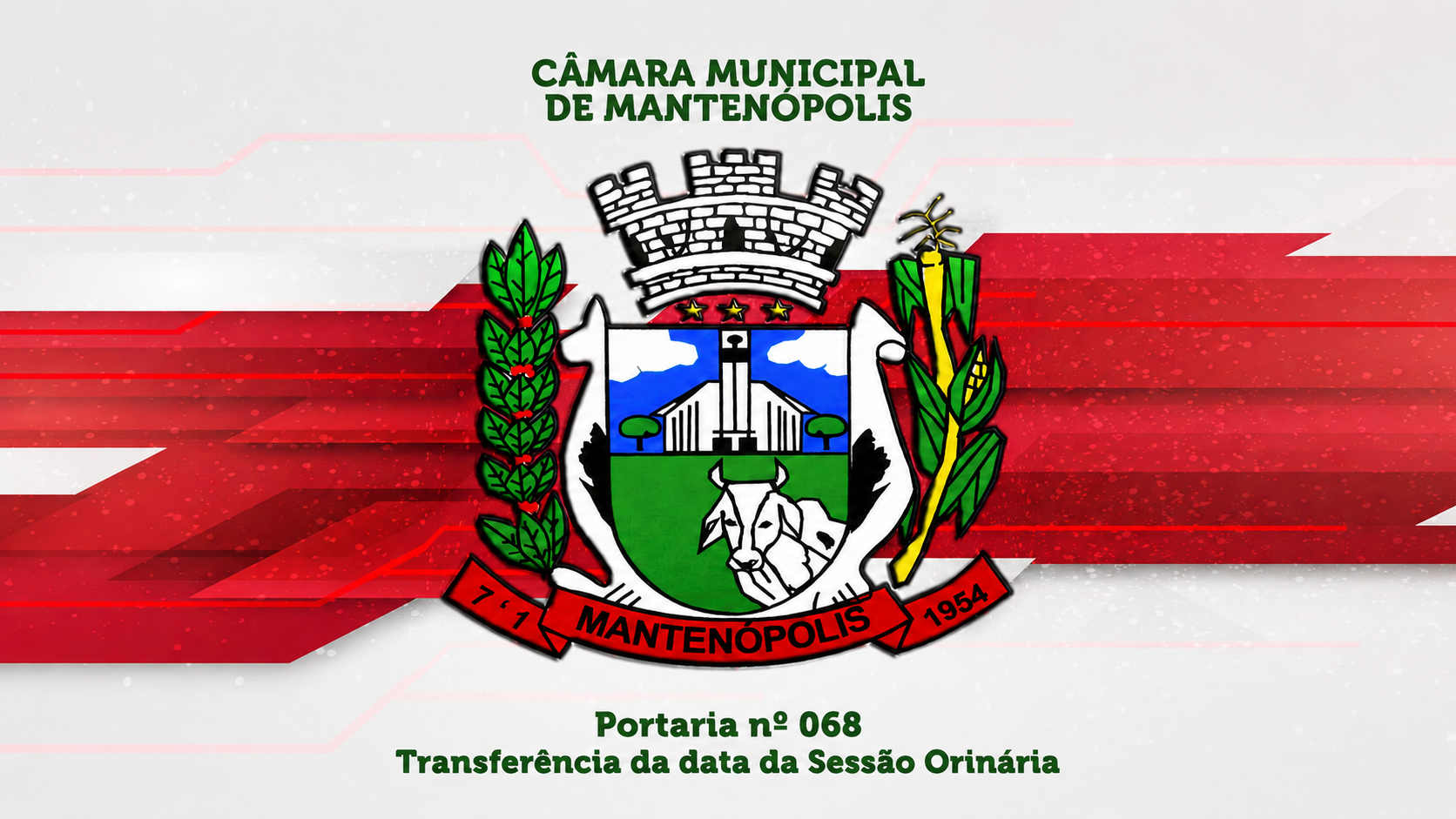 Imagem da notícia: PORTARIA Nº 068 - TRANSFERÊNCIA DA DATA DE REALIZAÇÃO DE SESSÃO ORDINÁRIA